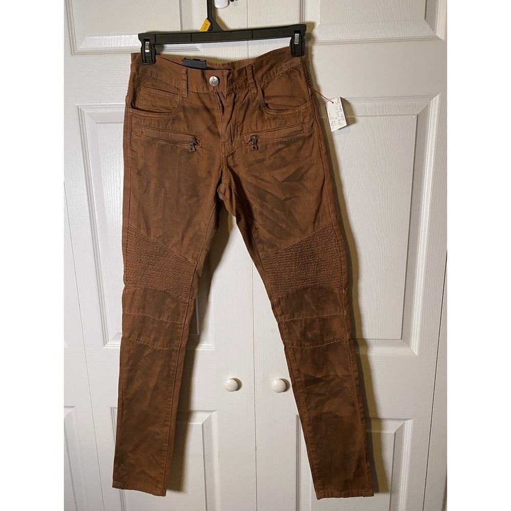 EMBELLISH Slim Fit Tapered Men's Brown Cotton Twill Casual Pants 28x34